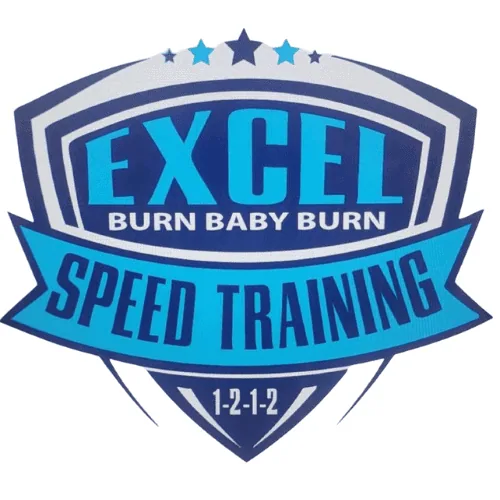 Excel Speed Training logo with shield design and stars at the top.