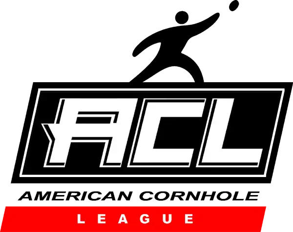 ACCL League logo with black background and white text, red banner at bottom.